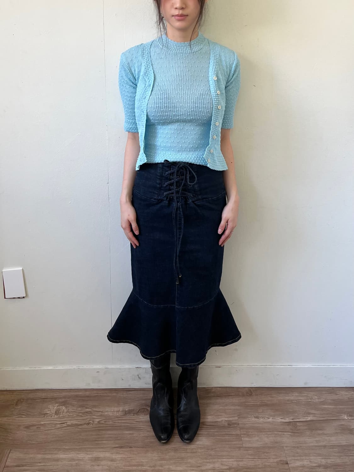 MIIA 데님 코르셋 스커트 상품이미지7