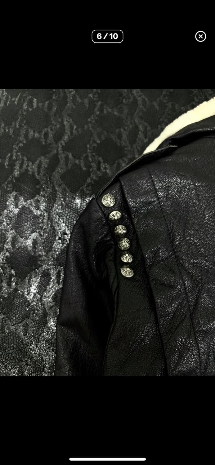 크로스 패치 사이드지퍼 레더자켓 상품이미지6