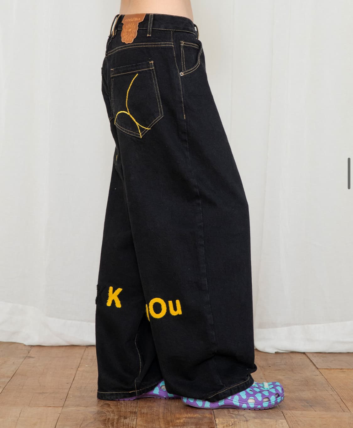 엑스톤즈우먼 FXXK YOU 스티치 데님 팬츠 (BLACK) 상품이미지2