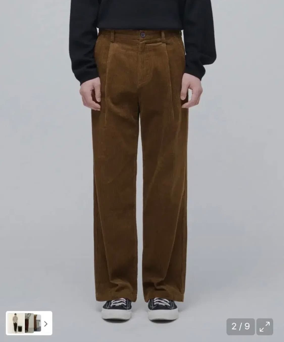 [34]무신사스탠다드 코듀로이 와이드핏 팬츠/짙은브라운 상품이미지2
