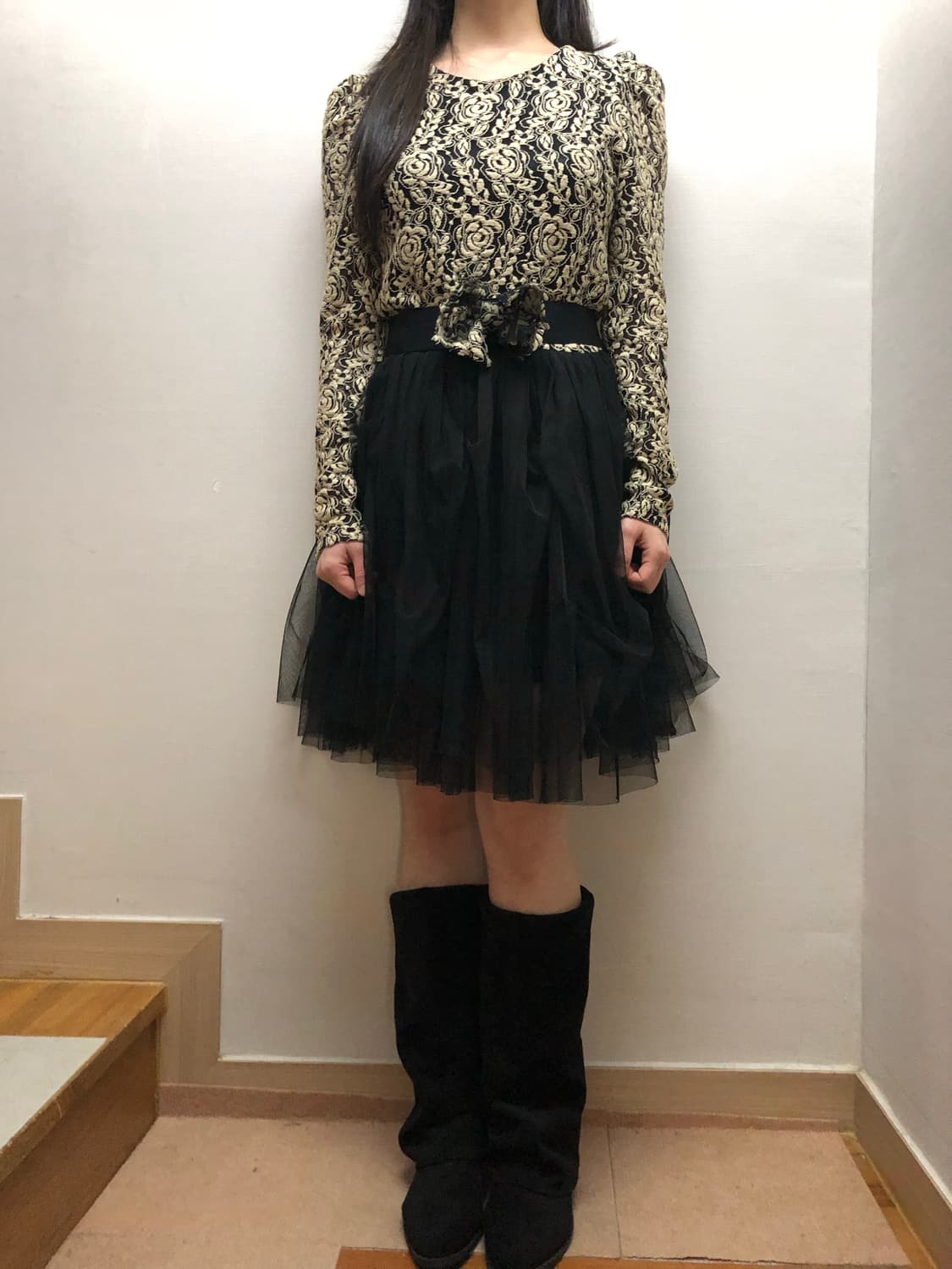 빈티지 블랙 오리엔탈 레이스 원피스 상품이미지6