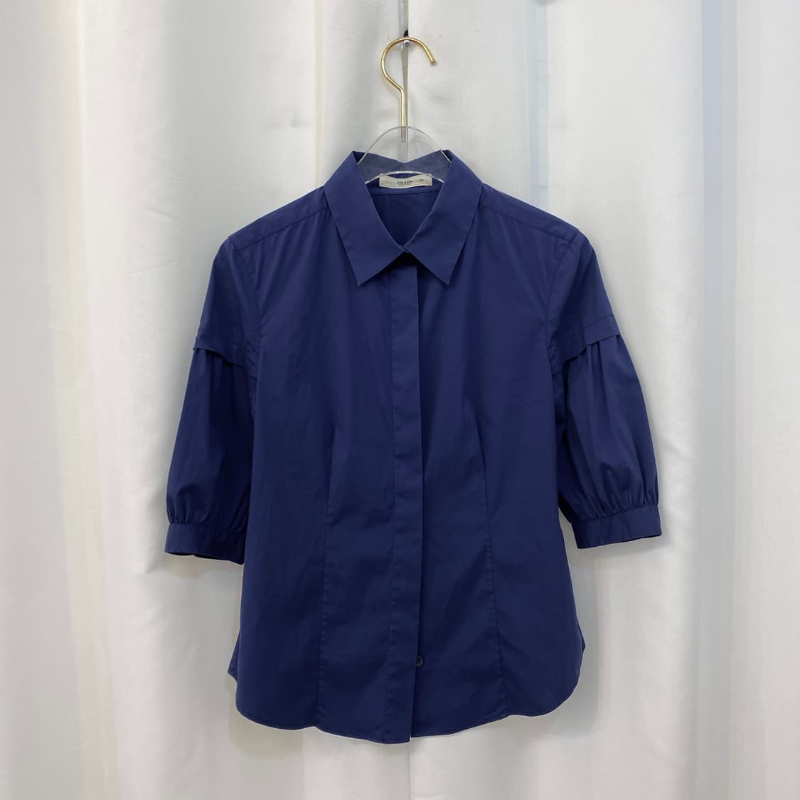 [55] 프라다 코발트블루 스판 하프 슬리브 셔츠 38 상품이미지1