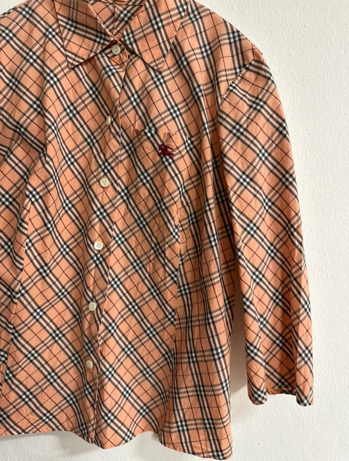 버버리 살몬핑크 체크 9부 셔츠 상품이미지8