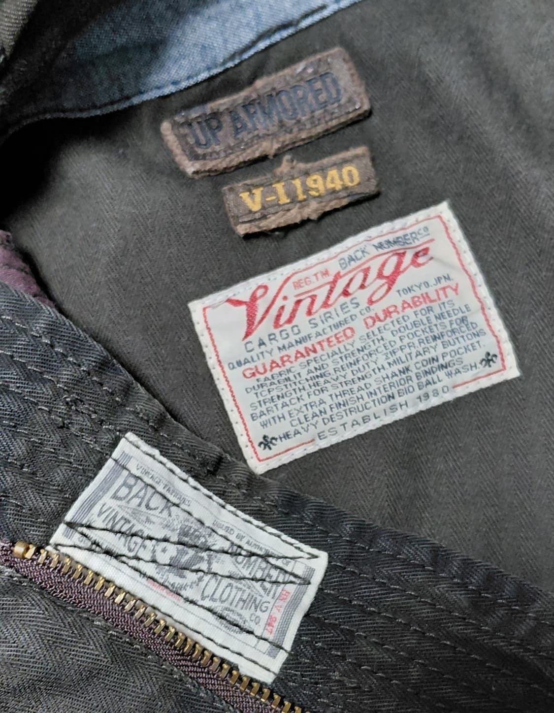 [M] 백넘버(Back Number) 빈티지 헤링본 카모 카고 팬츠 상품이미지6