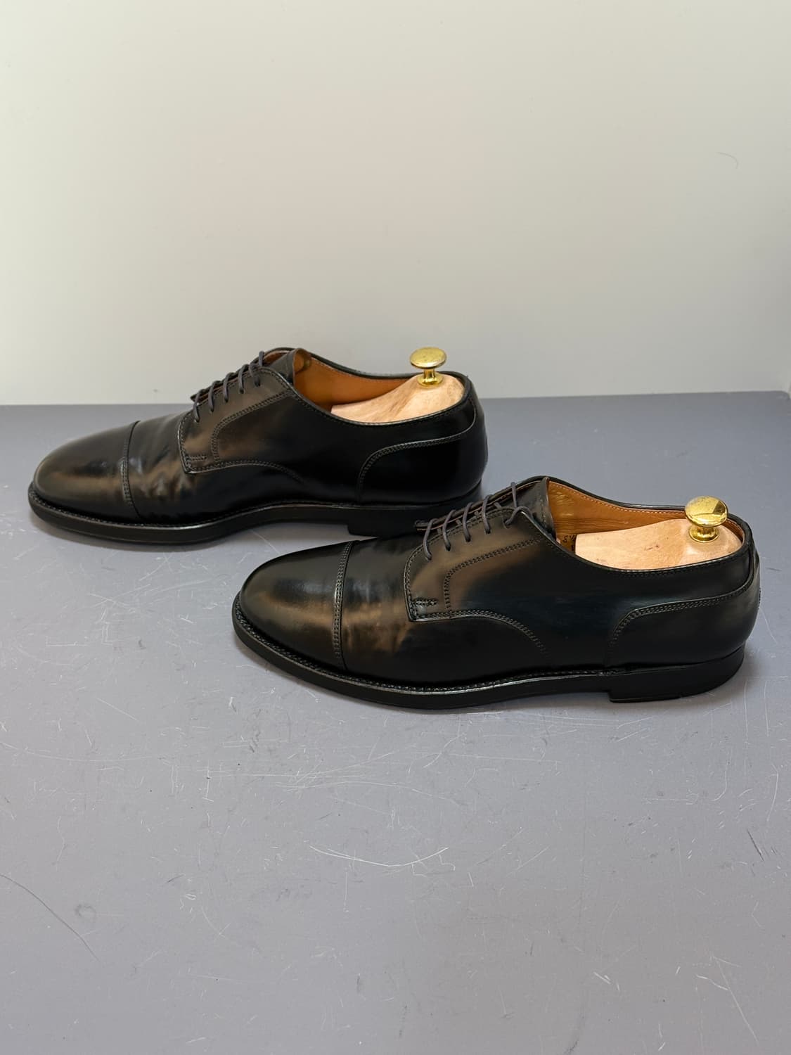 [8.5D] 알든 2161 블랙 코도반 스트레이트 팁 더비  상품이미지5