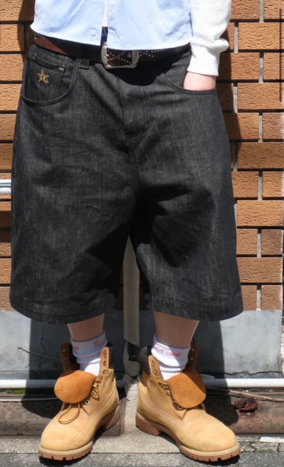 belvet star logo denim jorts 상품이미지1