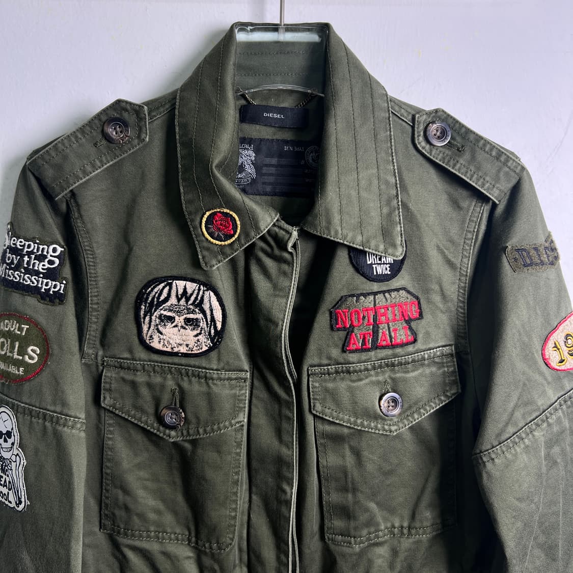 디젤 카키 패치 밀리터리 필드 자켓 XS 상품이미지4