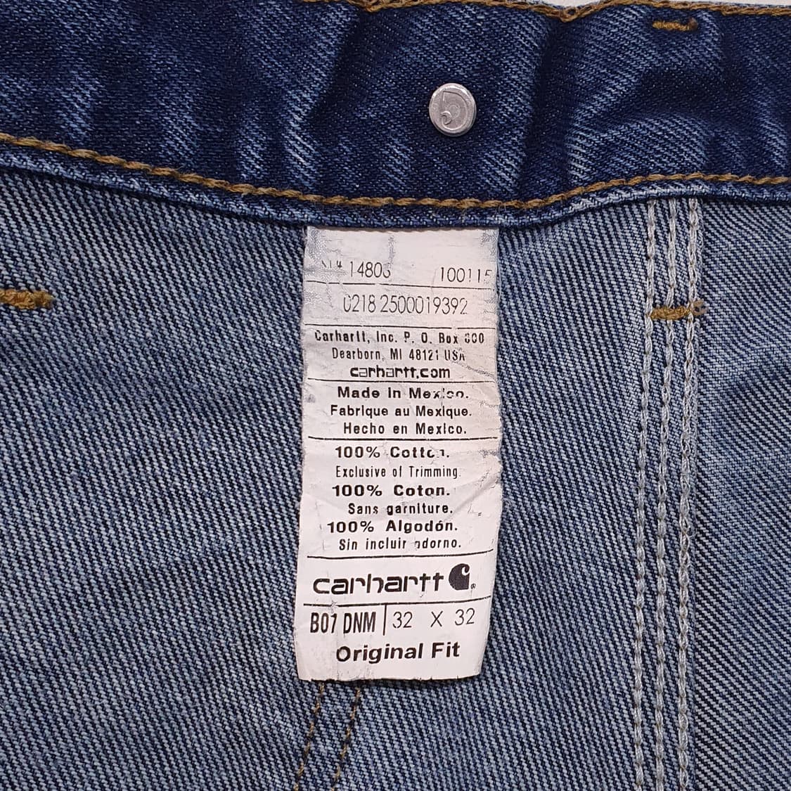 칼하트 더블니 데님 b07 (32) well worn 상품이미지8