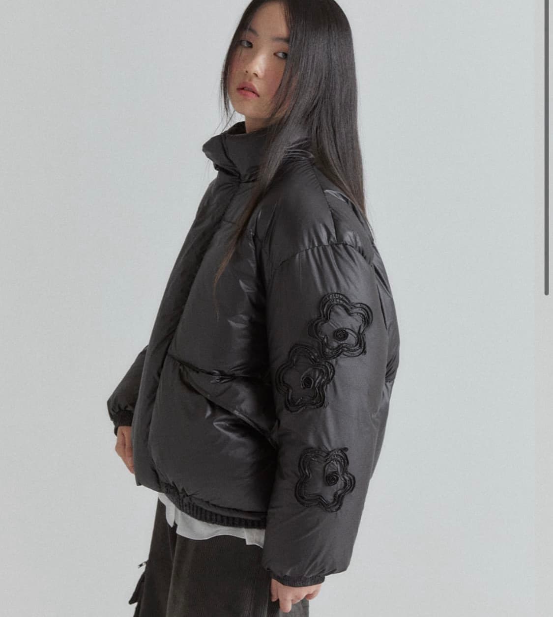 오헤시오 글로시 플라워 패딩 상품이미지1