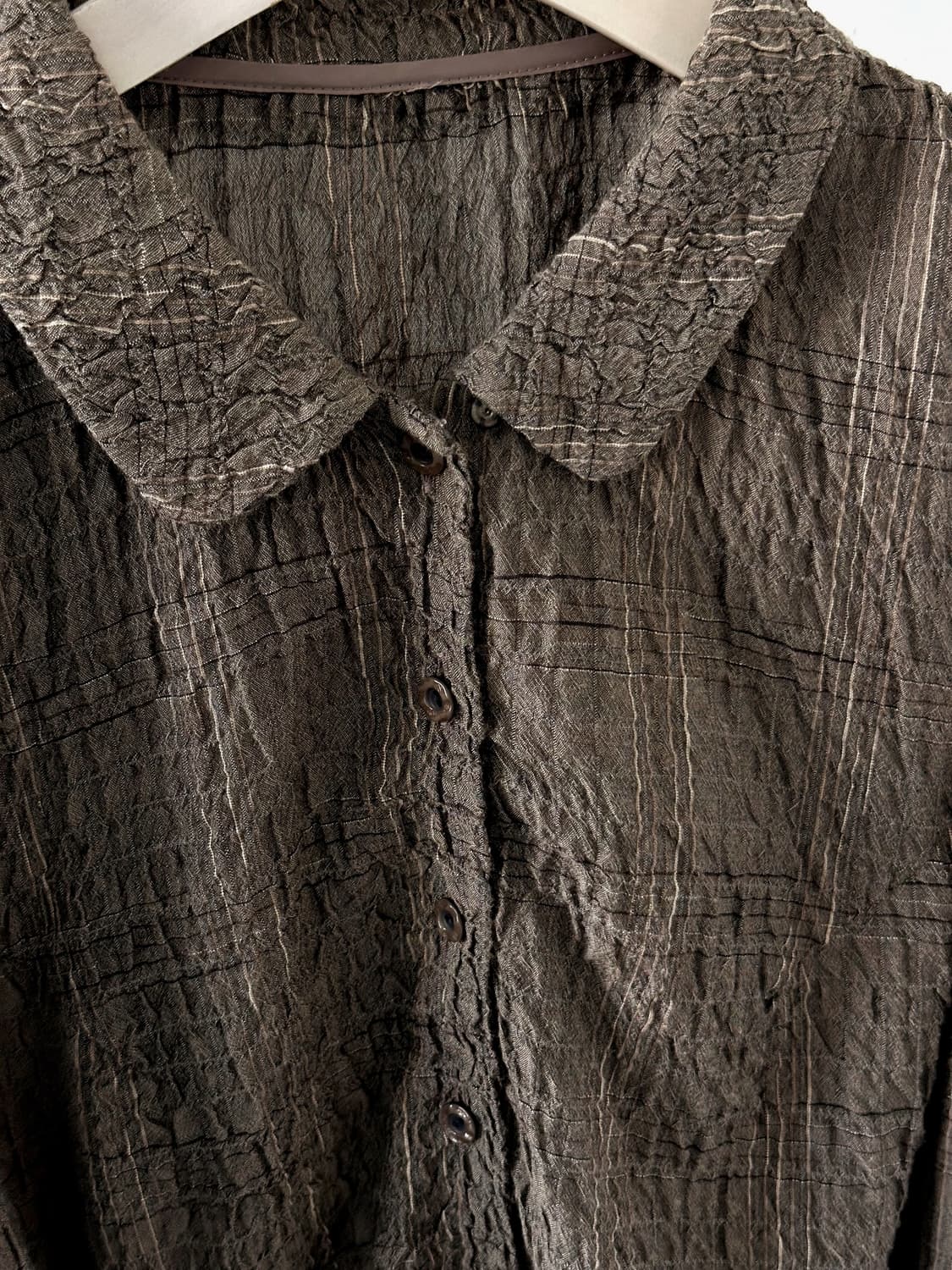 Shirring design check blouse shirt 상품이미지8