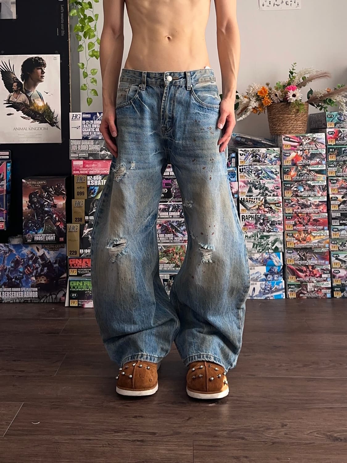 Decency Concept 더티 & 페인팅 와이드 벌룬 데님 상품이미지4