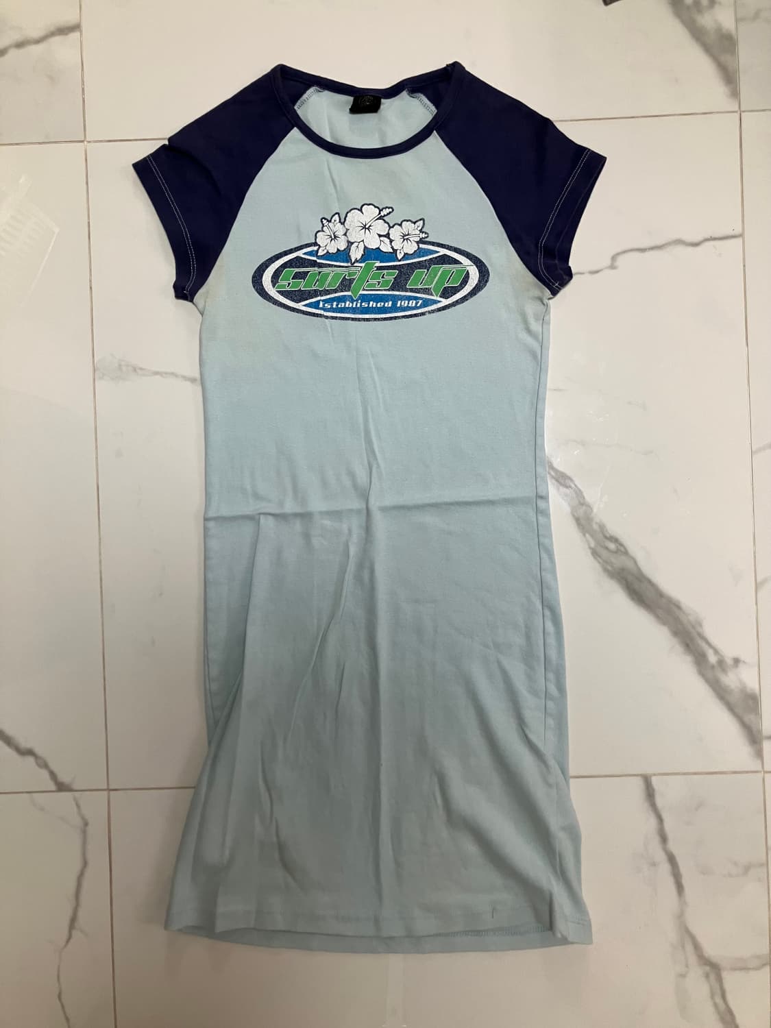 얼반아웃피터스 라글란 캡슬리브 반팔 면티 미니 드레스 원피스 상품이미지2