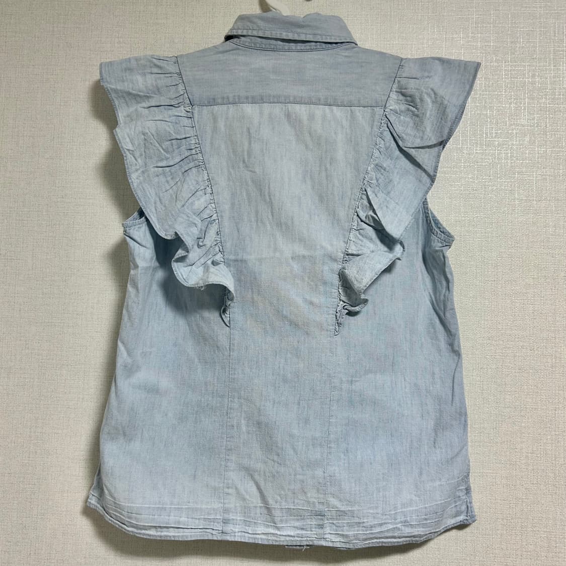 폴로 랄프로렌 신형 프릴 탑 반팔 셔츠 나시 스카이블루 소라 S  상품이미지4