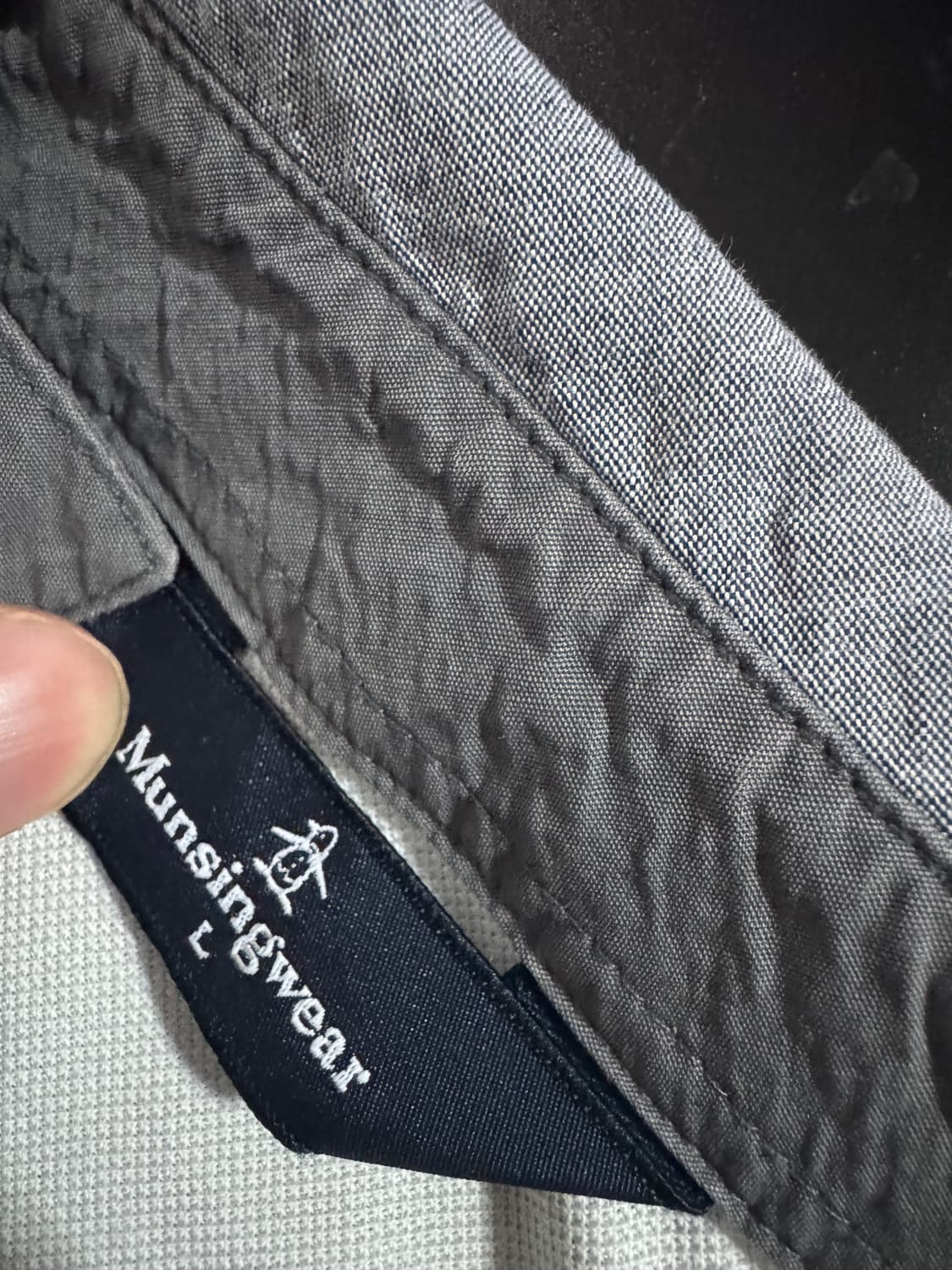 먼싱웨어 골프 화이트 긴팔 카라 티셔츠 L 상품이미지3