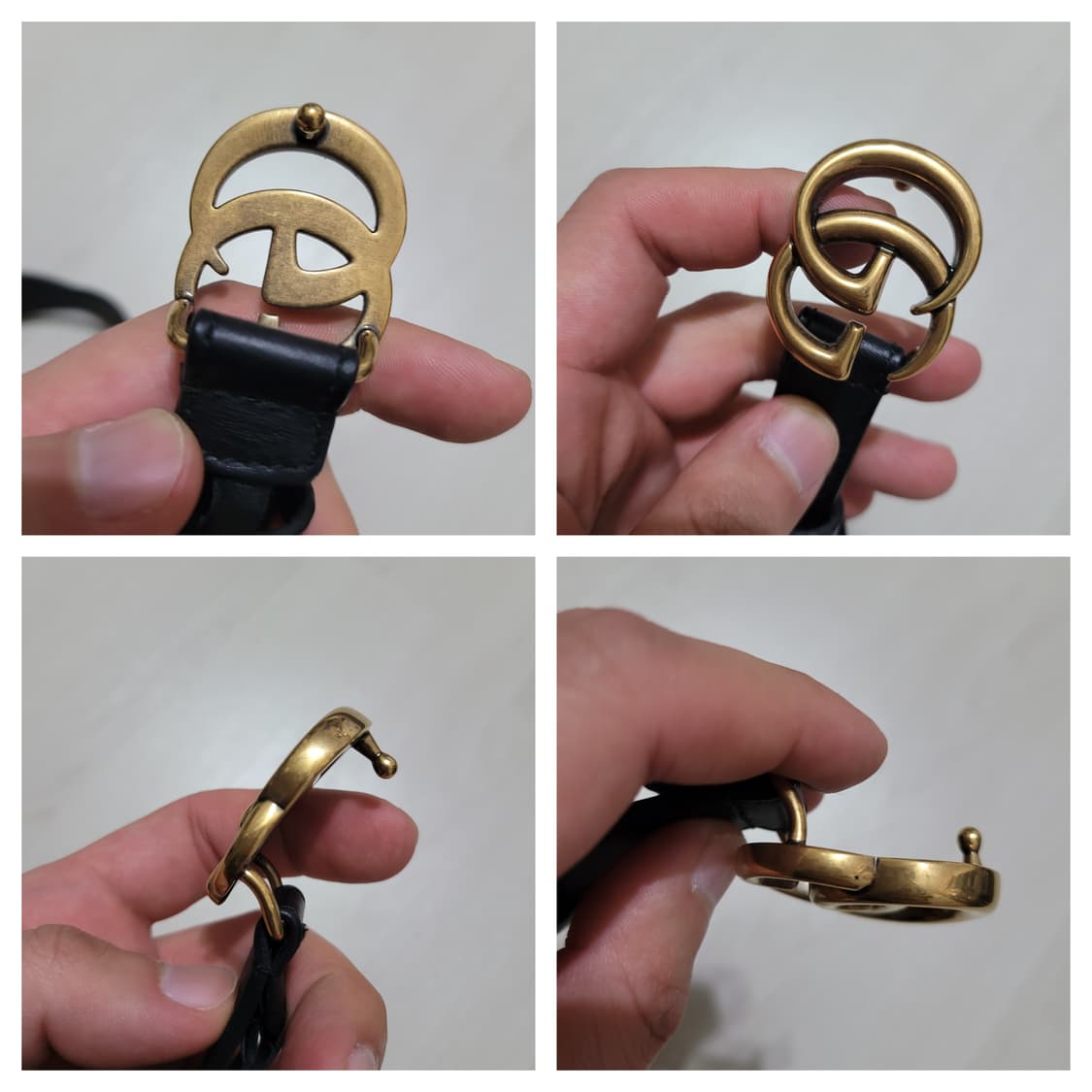 구찌 GG마몬트 블랙 여성 벨트 금장 상품이미지4