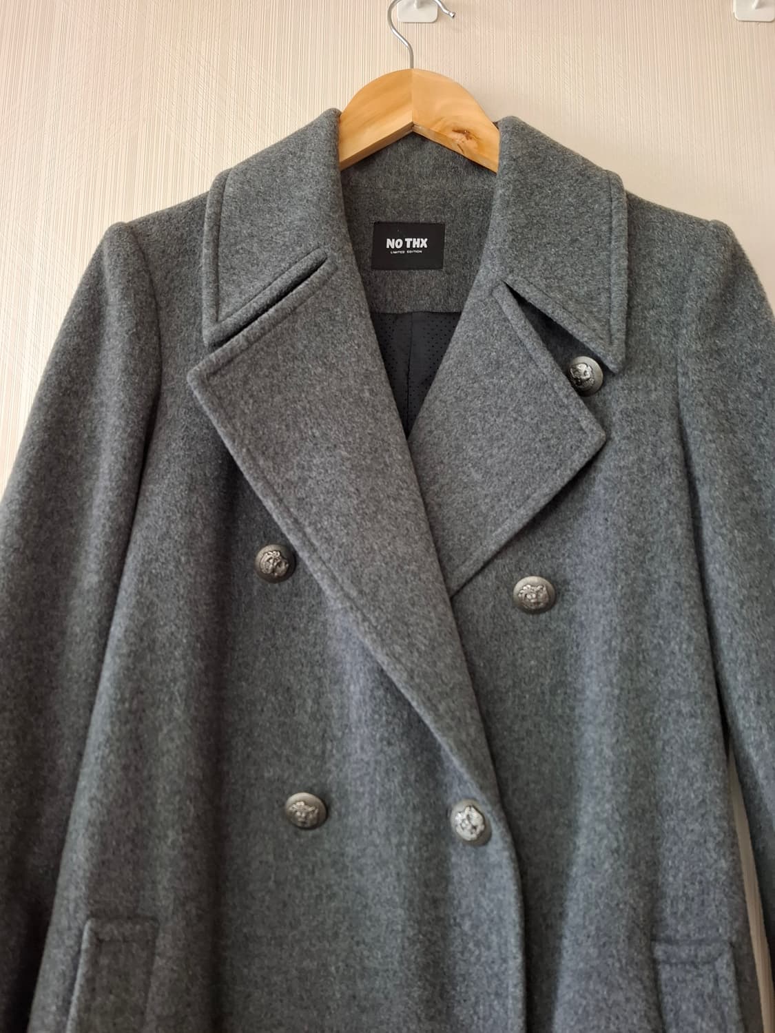 NO THX 울캐시 그레이 더블 코트 상품이미지2