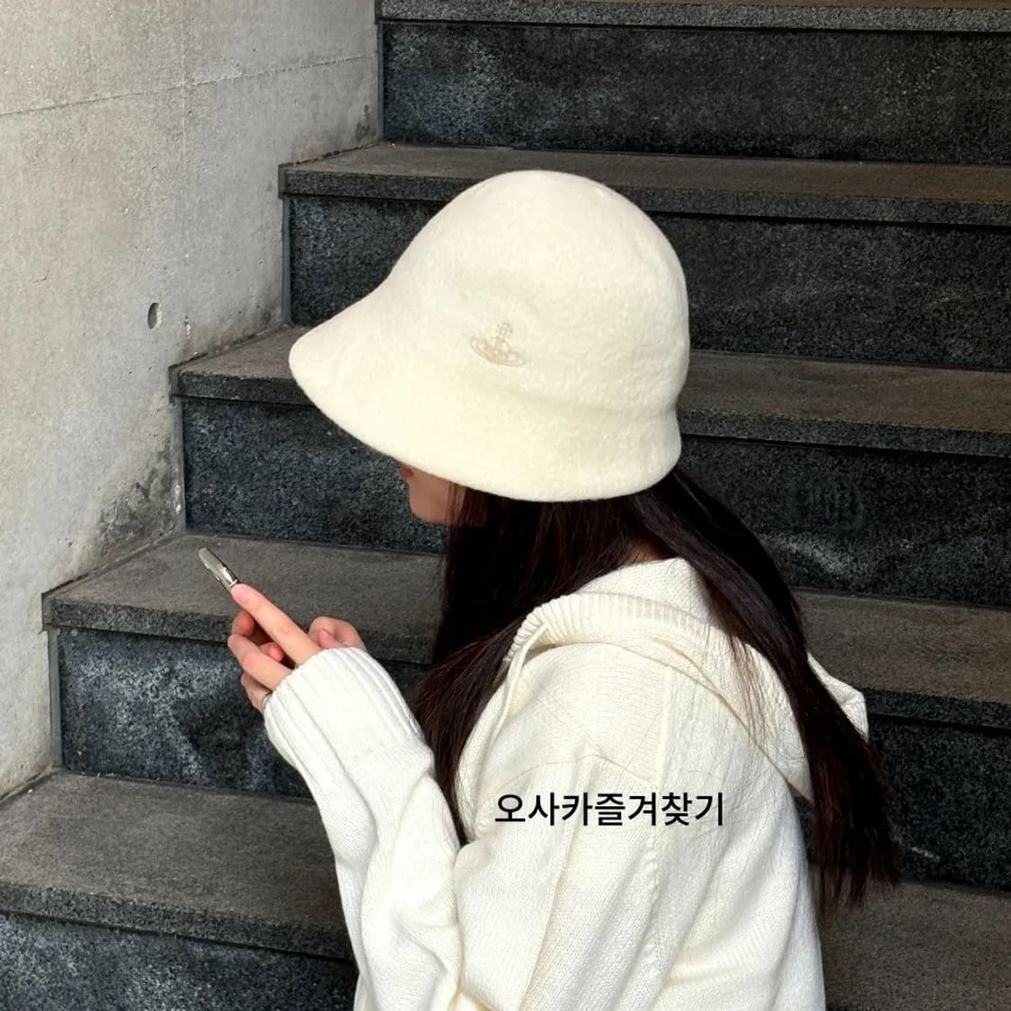 비비안웨스트우드 울 버킷햇 아이보리 상품이미지2