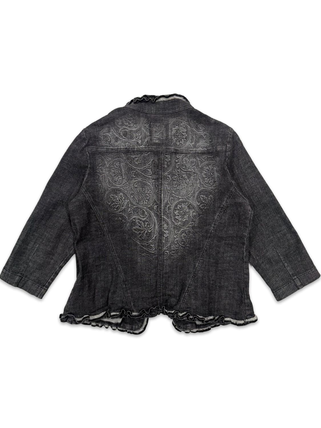 빈티지 블랙 프릴 오리엔탈 레터링 라인 자켓 상품이미지5