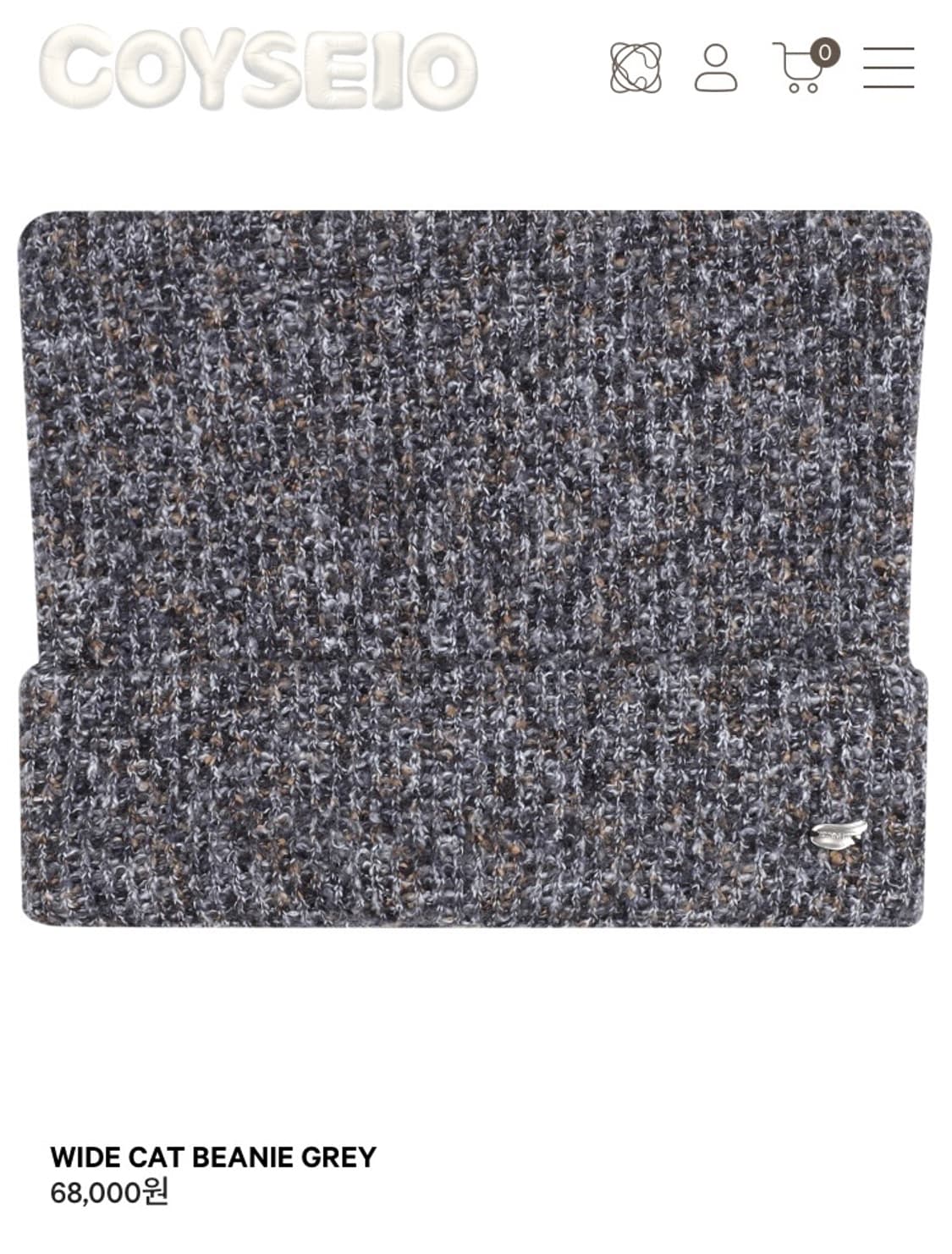 코이세이오 coyseio 와이드 캣 비니 그레이 상품이미지1