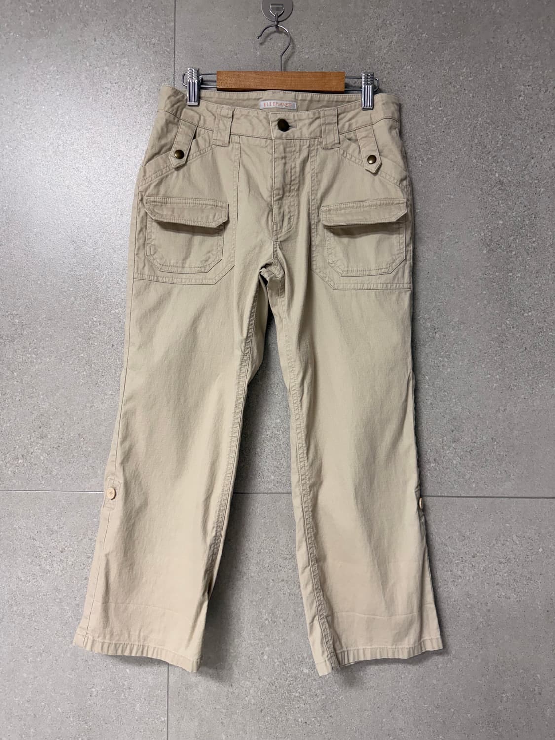 엘르 여성 카고 7부 면바지 베이지 카프리팬츠 55추천 봄여름 상품이미지1
