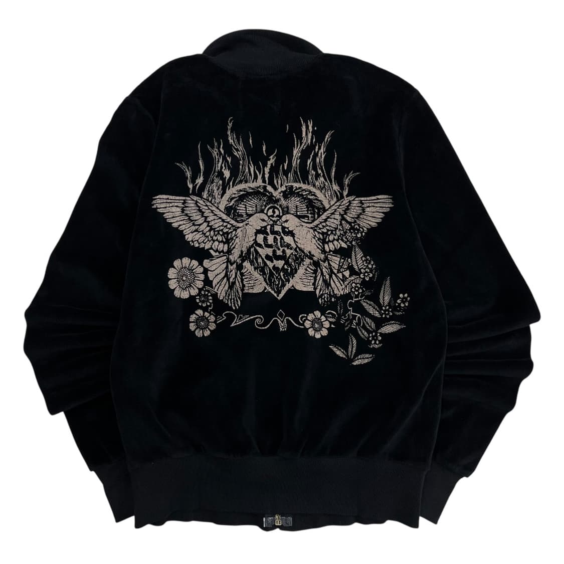 스키니미니 락시크맛 프린팅 블랙 벨벳 집업 L 상품이미지4