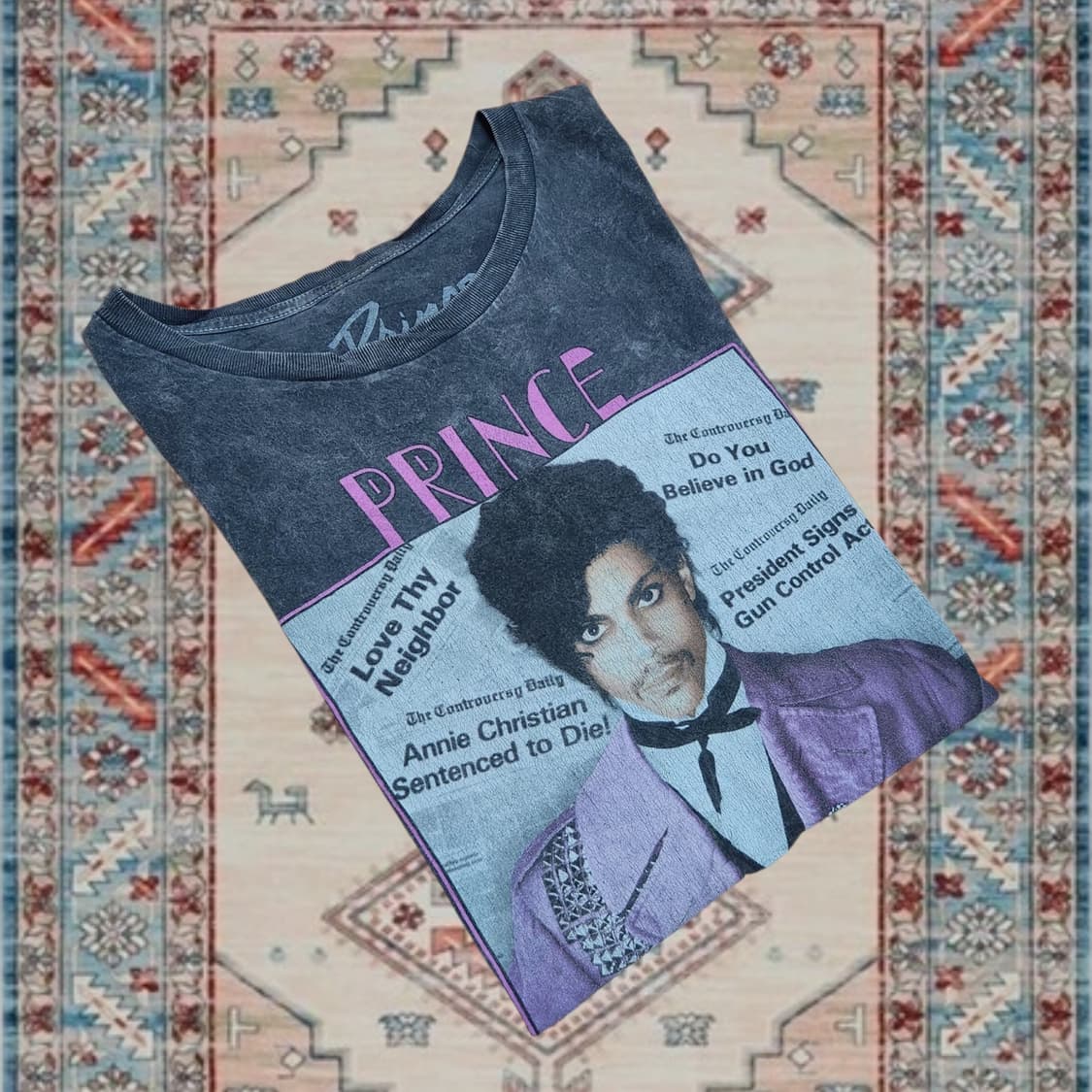 Prince 앨범 그래픽 빈티지 티셔츠 (M) 상품이미지3