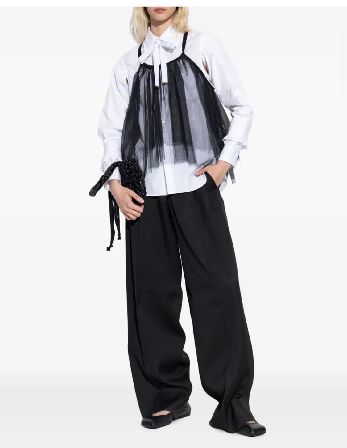 네고가능) 느와케이니노미야 24ss 튤 베스트 (블랙, s) 상품이미지2