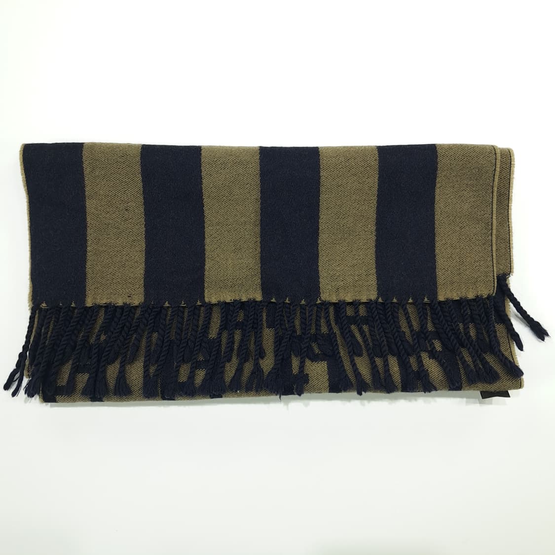 MX199 펜디 FF 모노그램 베이지 네이비 울 양면 목도리 머플러 상품이미지8