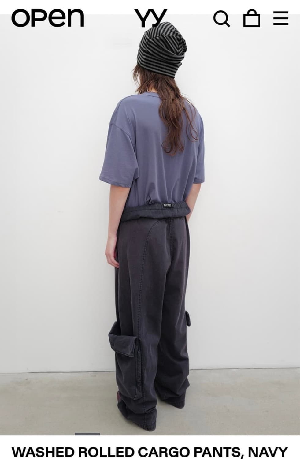 오픈와이와이 워시드 롤 카고팬츠 네이비 상품이미지3