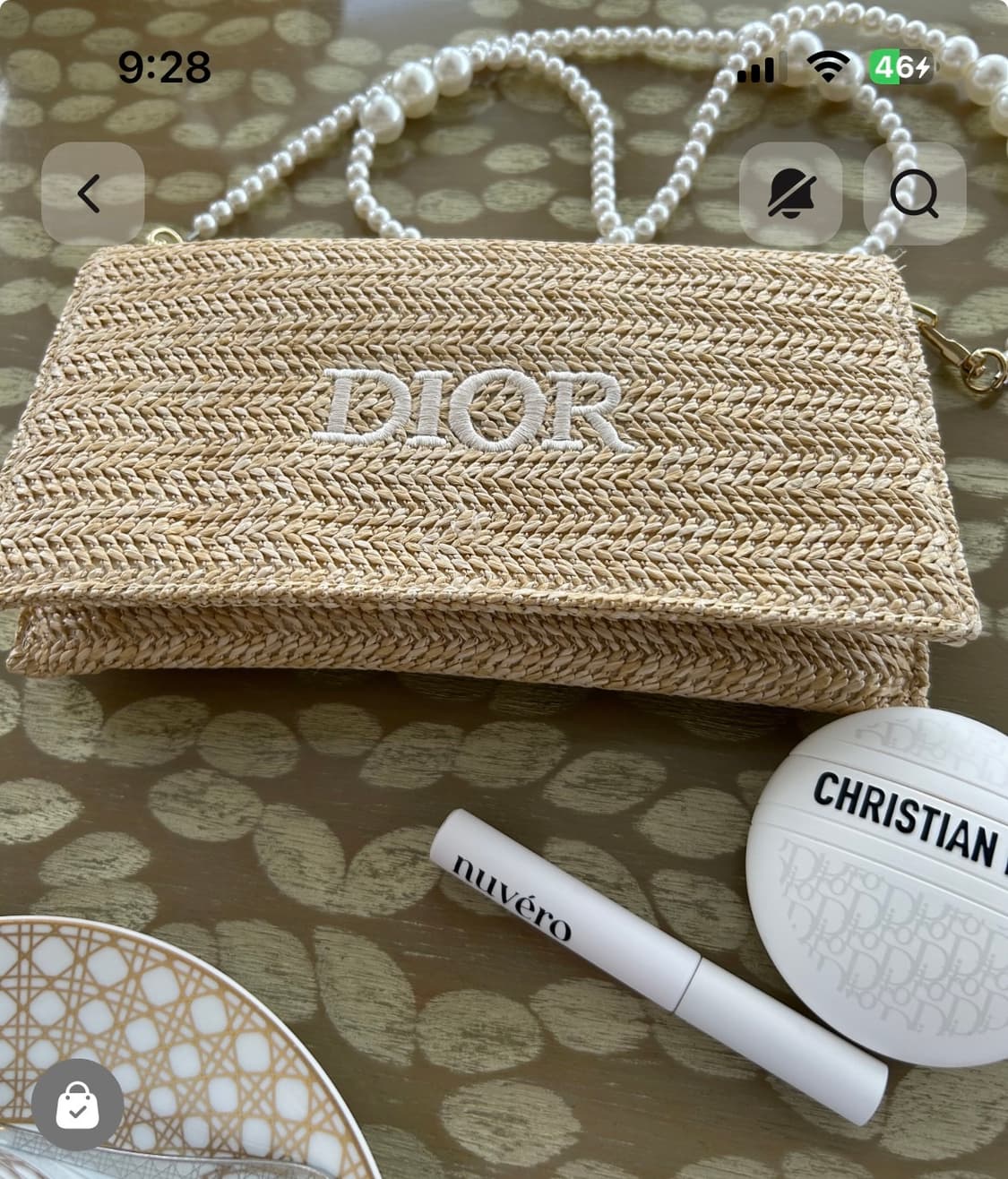 디올 라탄 진주 클러치백 상품이미지8