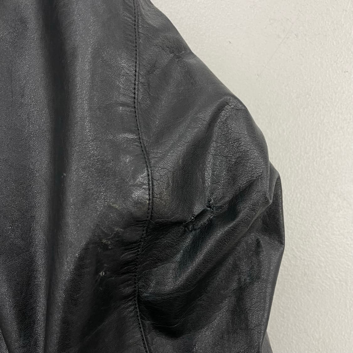 펠레펠레 90s 릭오웬스맛 하이넥 멀티 사선 지퍼 리얼레더 가죽 자켓 상품이미지9