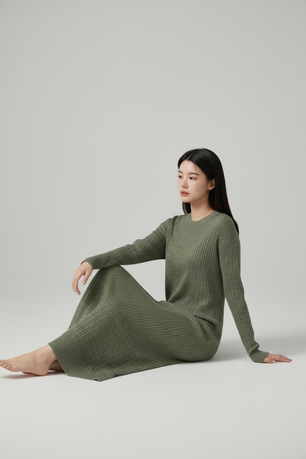 THE IzzaT 더 아이작 골지 니트 롱 원피스 F 상품이미지1