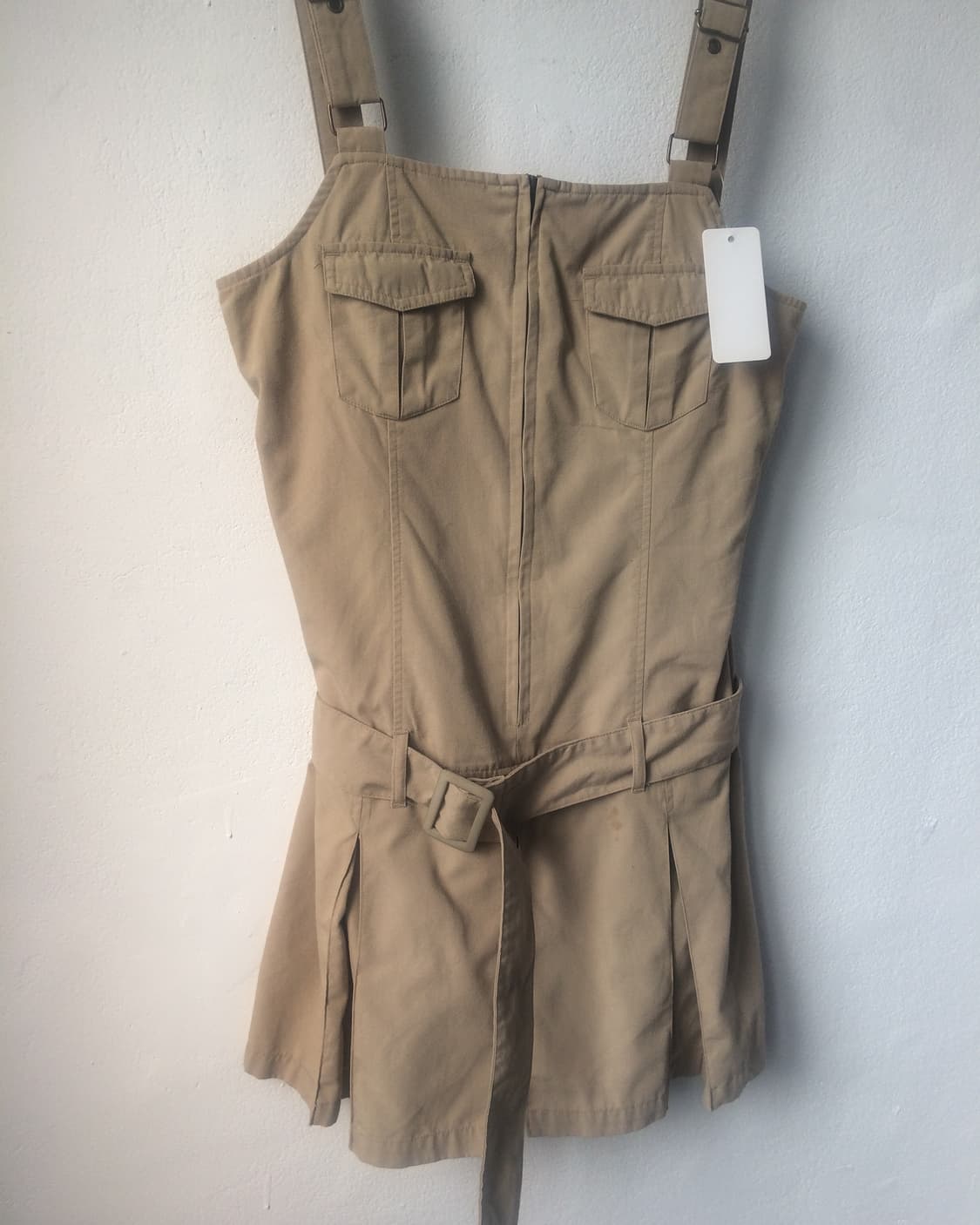 Belted pleats suspender skirt 상품이미지4