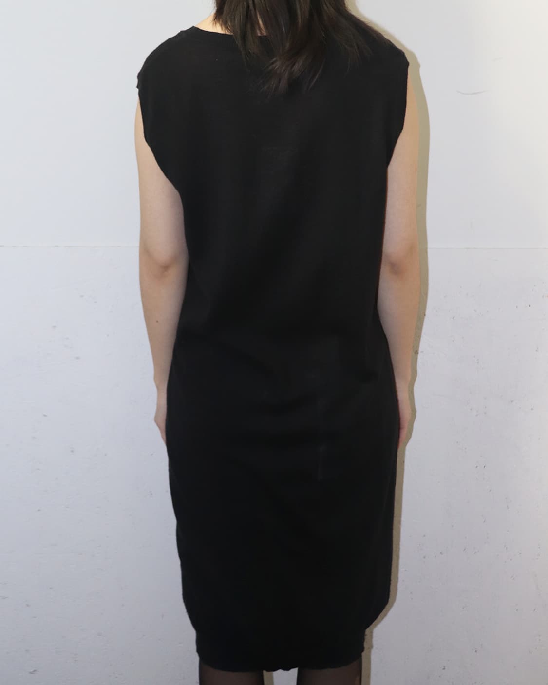 요지 야마모토 슬리브리스 원피스 블랙 상품이미지3