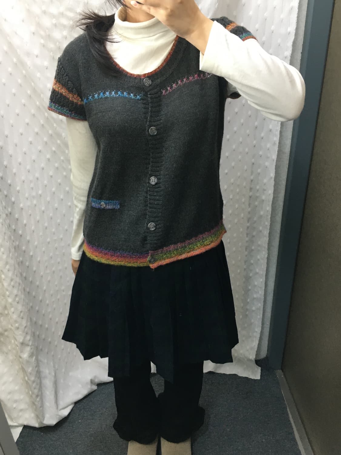 그레이 반소매 니트 상품이미지3