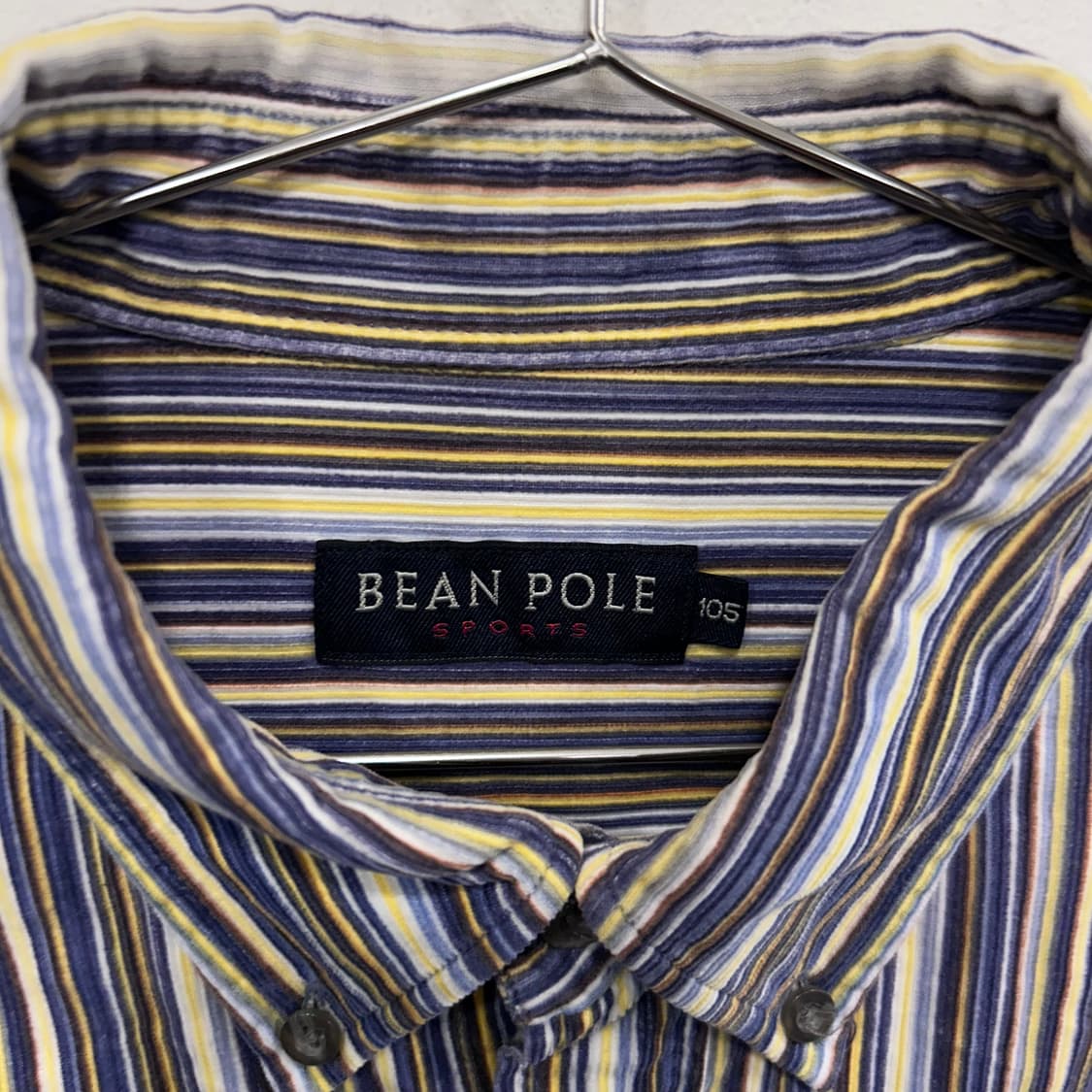 빈폴 스포츠 배색 스트라이프 벨벳 오버핏 셔츠 상품이미지3