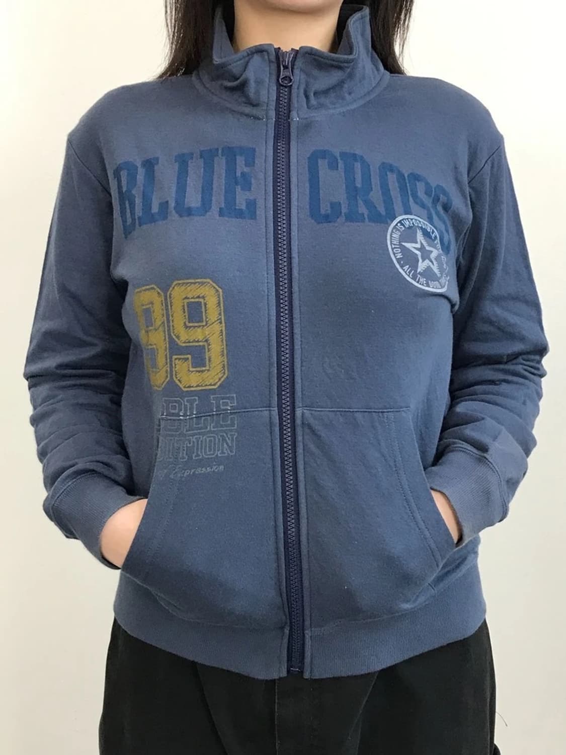 Blue Cross Logo Zip Sweatshirt Navy 상품이미지2