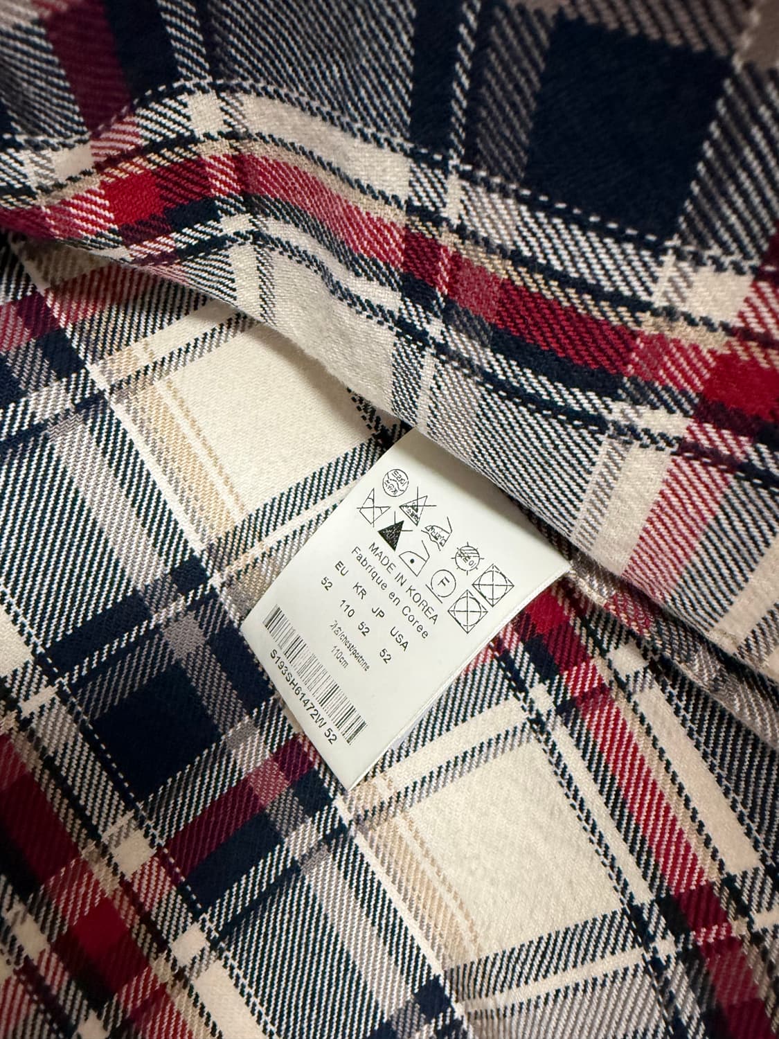 솔리드옴므 체크셔츠 52사이즈 상품이미지3