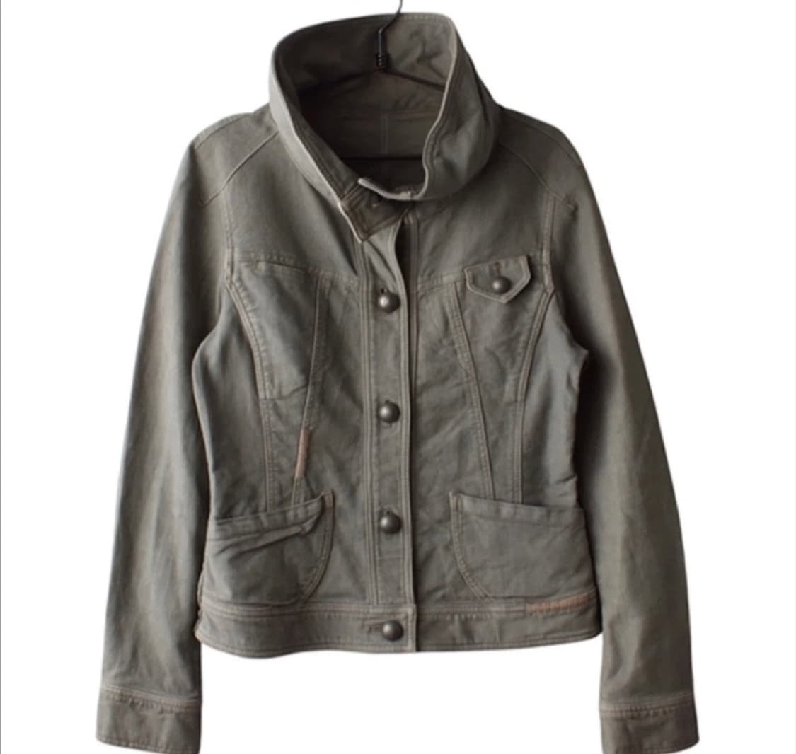 빈티지 카키 하이카라 자켓 상품이미지1