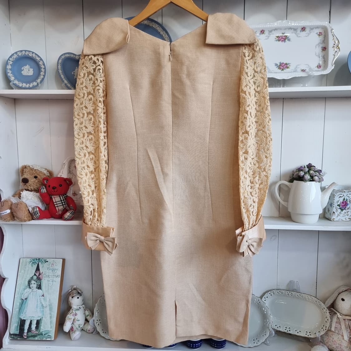 레이스 슬리브 리본 원피스 상품이미지7