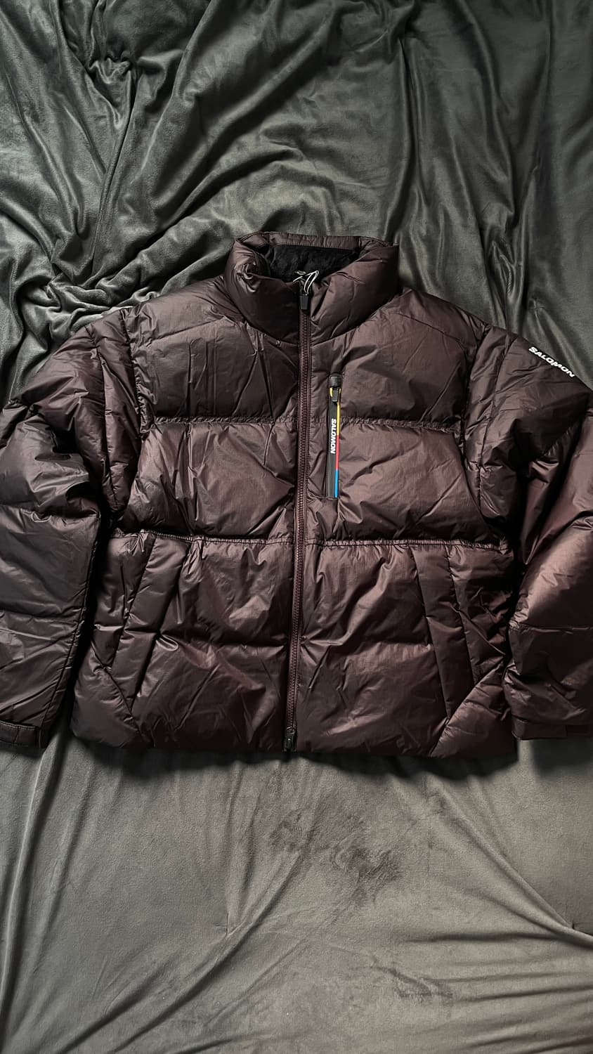 택포함 새상품 살로몬 컨투어 크롭 패딩 점퍼 브라운 초콜릿 M 상품이미지2