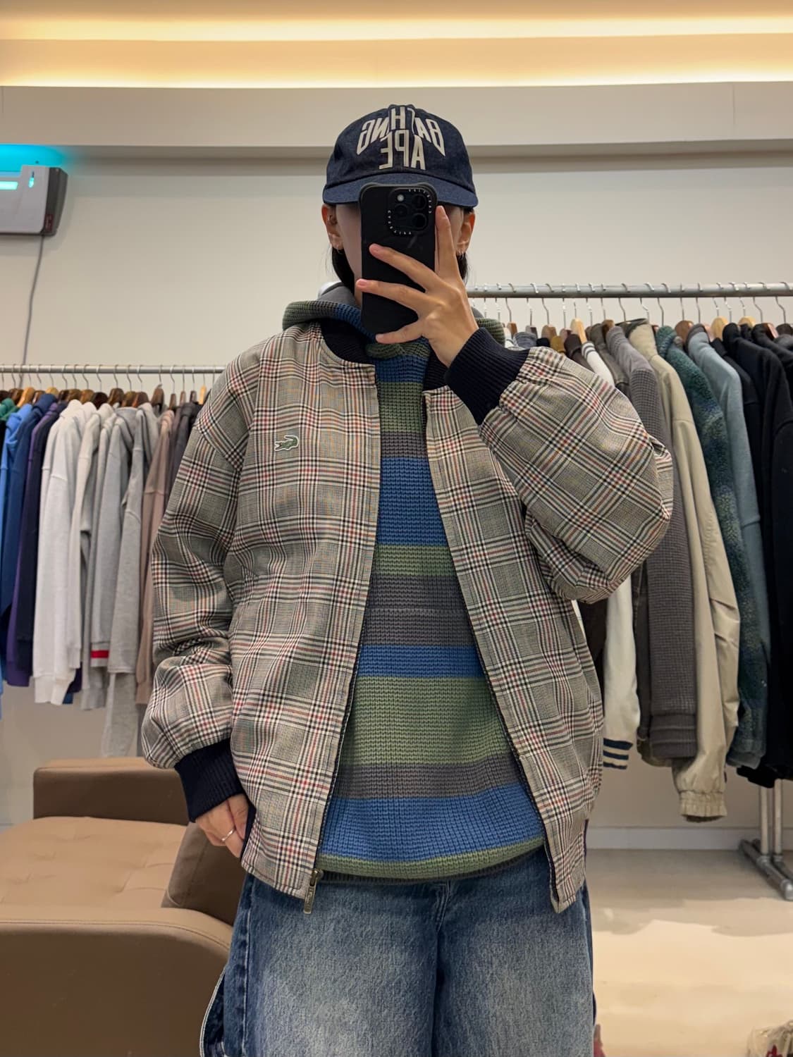 00‘s 라코스테 체크 블루종 자켓 상품이미지9