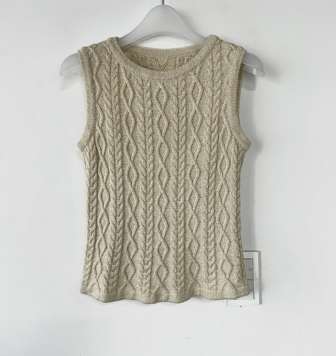 센존 케이블 글리터 니트 베스트 상품이미지1