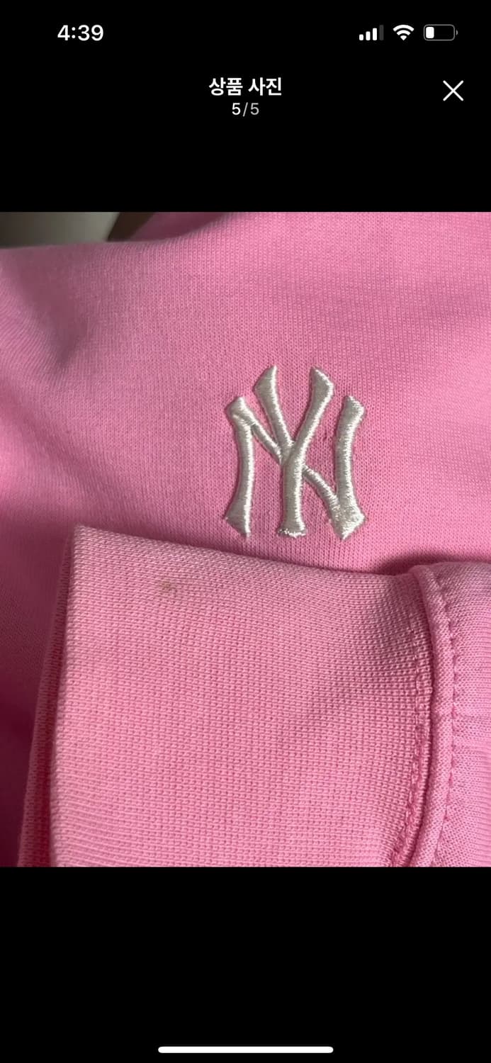 mlb 엠엘비 크롭 후드집업 핑크 xs 상품이미지5