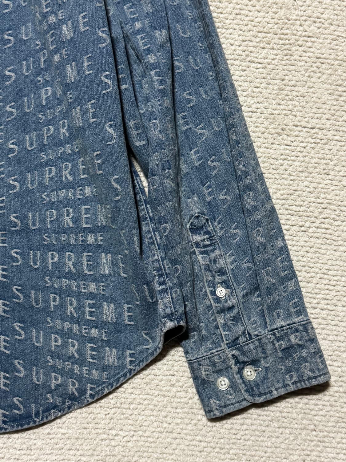 Supreme 수프림 자카드 데님 셔츠 L 상품이미지8