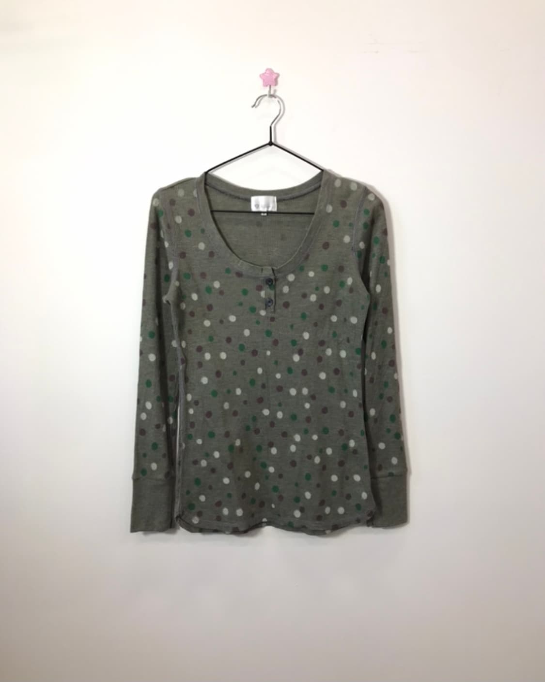 Jpn Olive Green Polka Dot T-shirts 상품이미지1