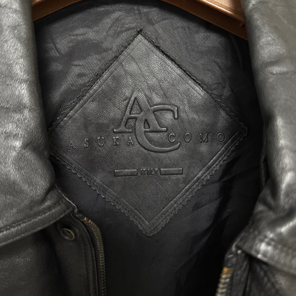 90’s 일본 빈티지 ASUKA COMO 가죽 자켓 블루종 상품이미지10
