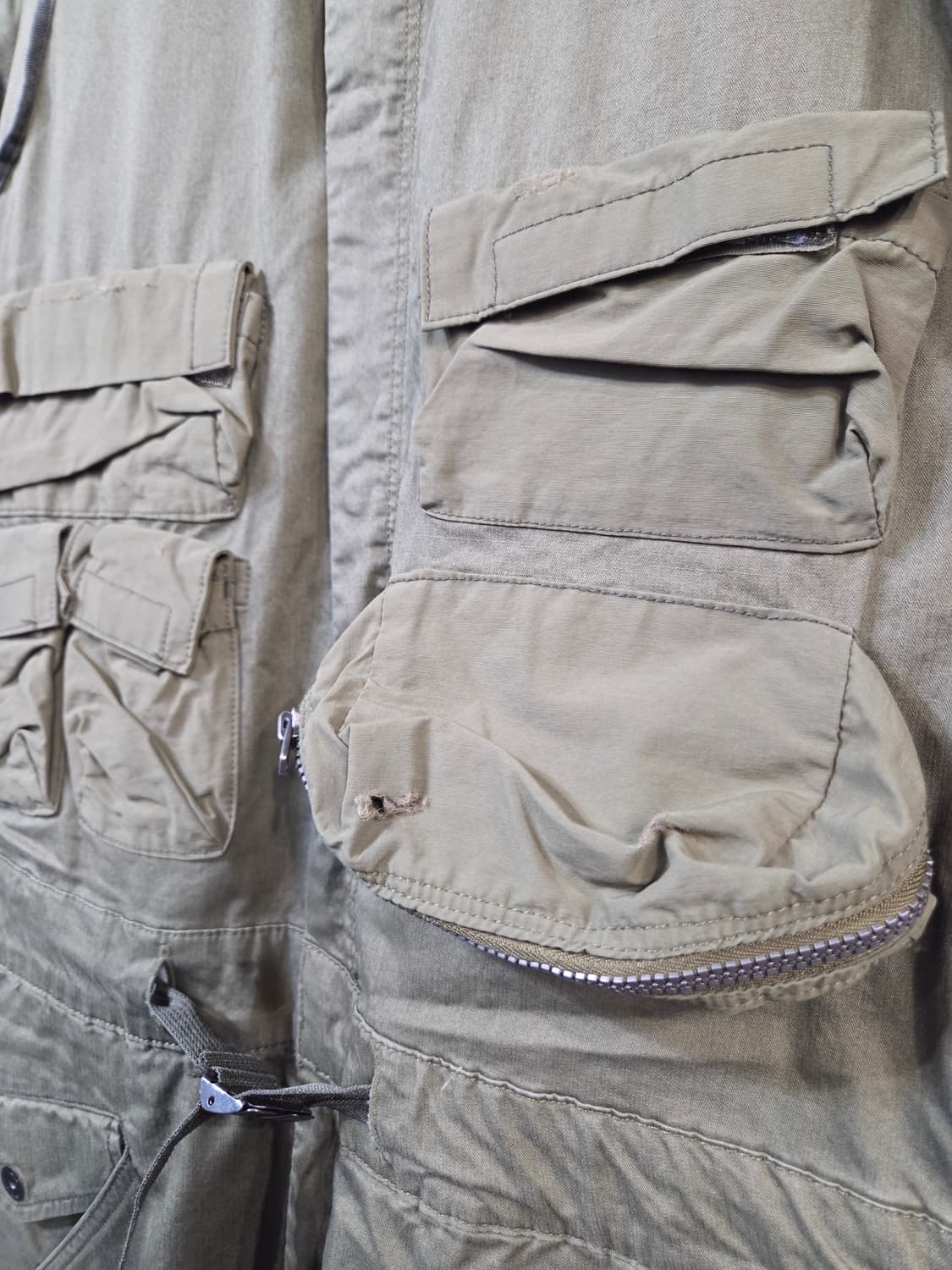 카키색 점프수트 작업복 스타일(S)남여공용 상품이미지4