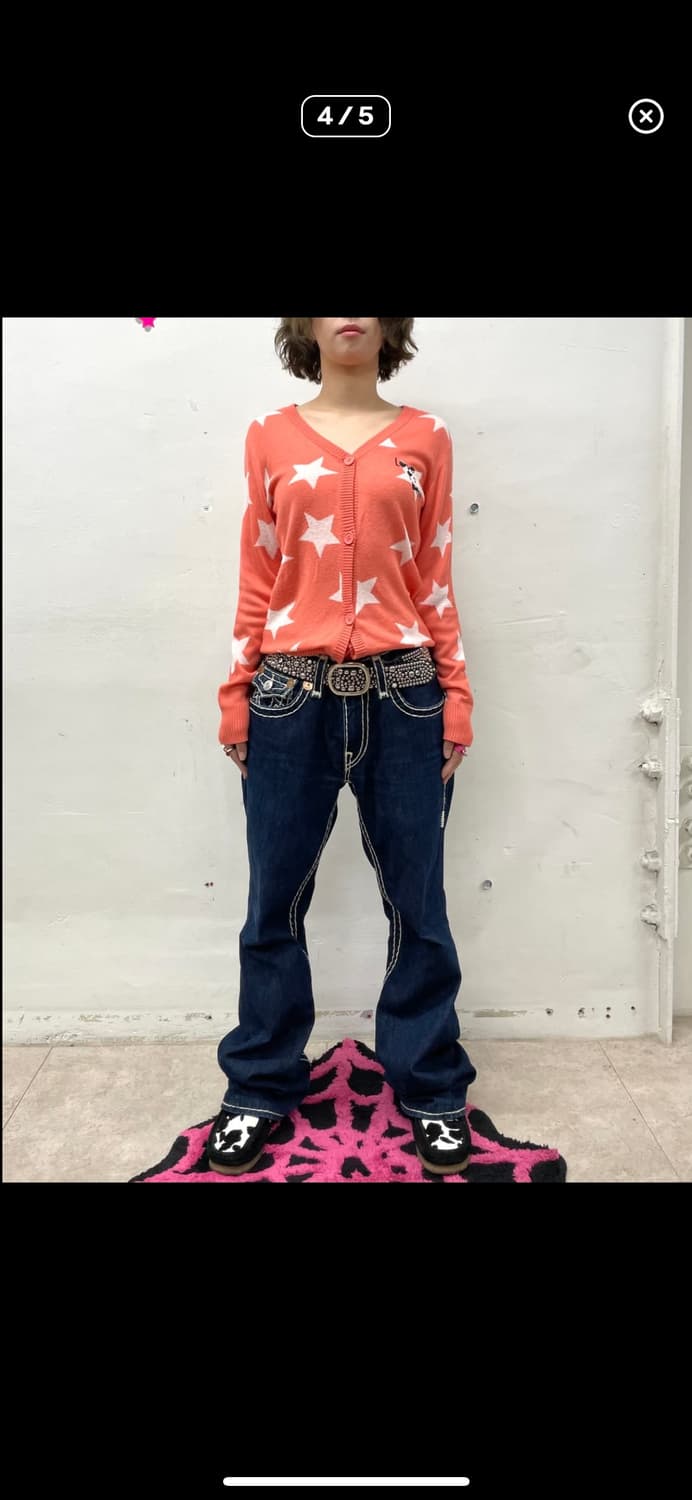 별 레터링 가디건 펑크 빈티지 히피 니혼진  상품이미지4