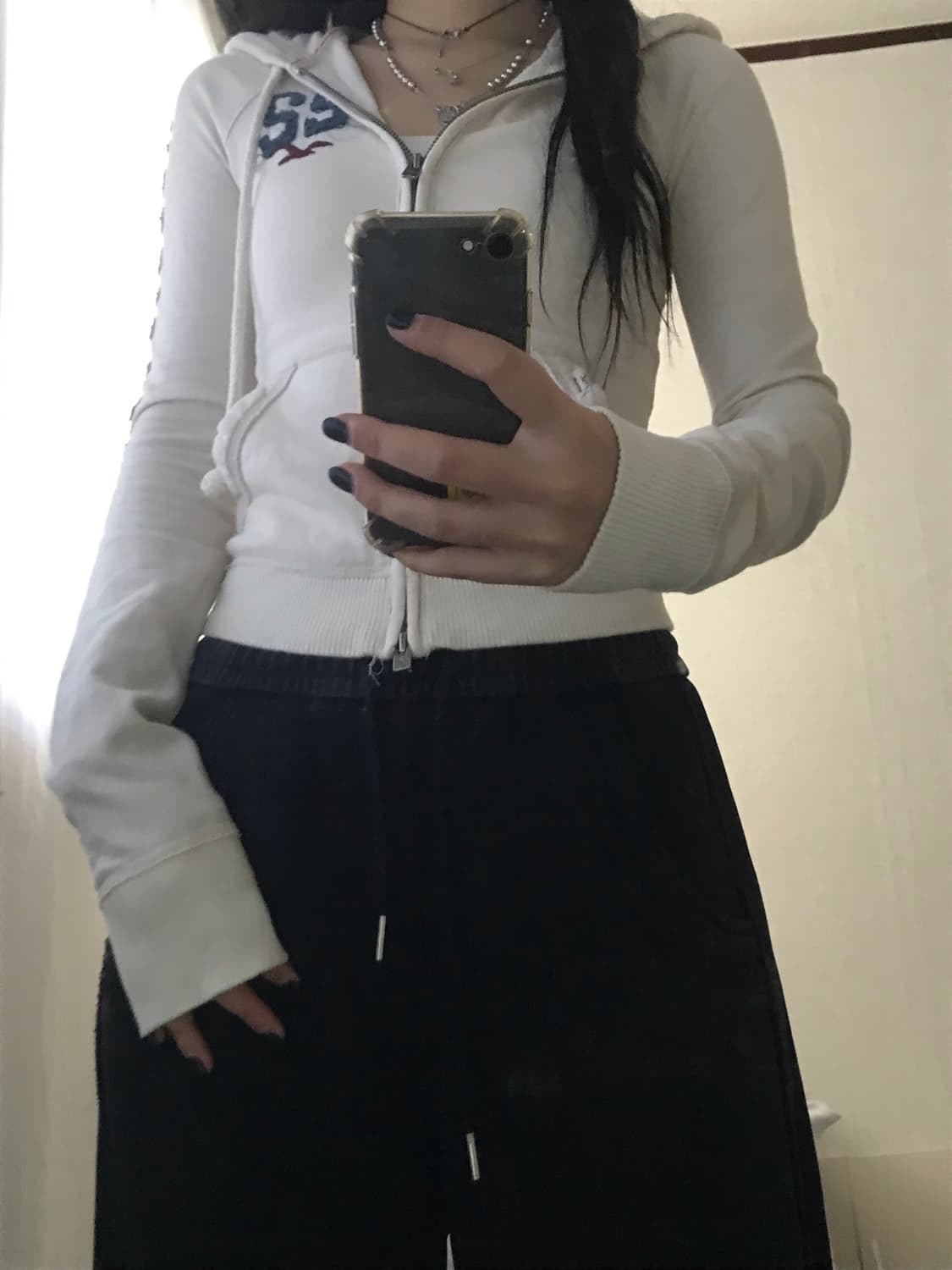 홀리스터 아이보리 딱붙핏 후드집업 상품이미지4